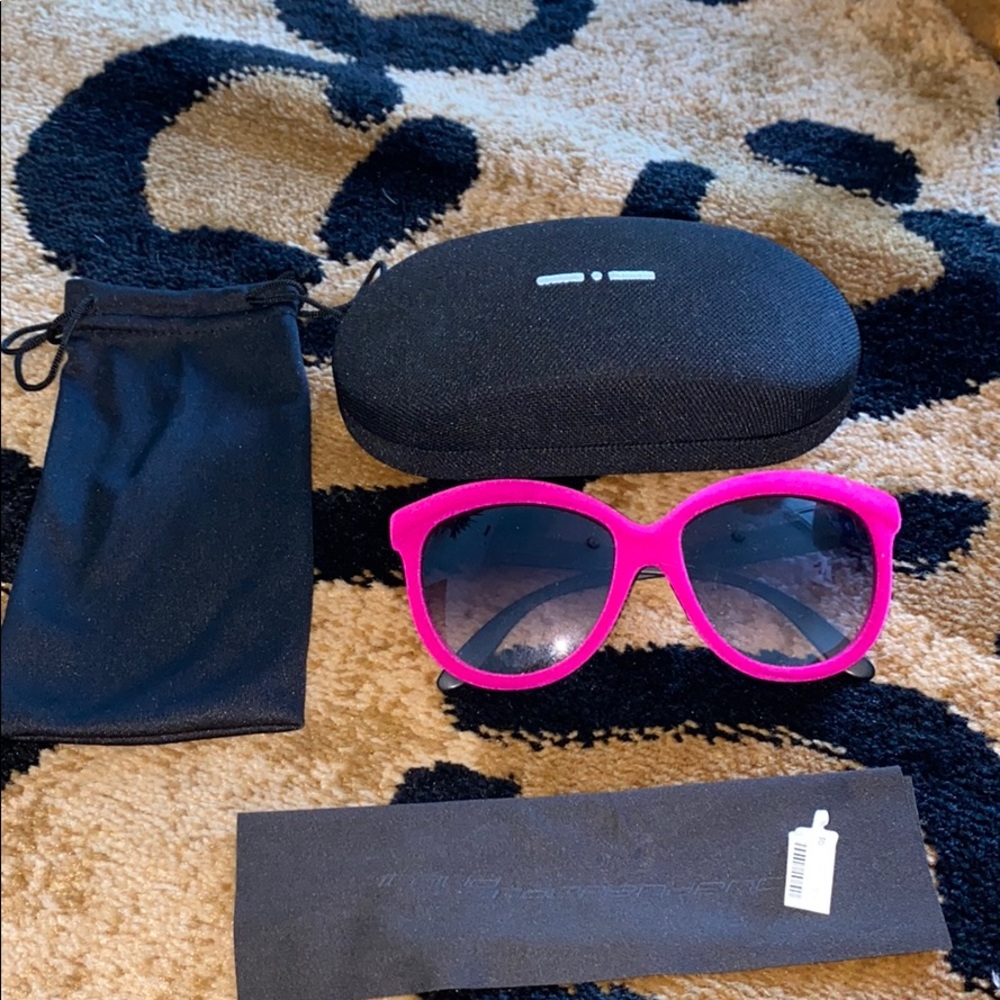 Italia Independent Pink Felt Cat Eye Sunglasses